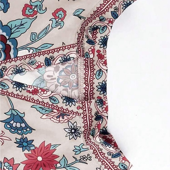 Plus Size Floral Print Boho Floral Print Bell Sleeve Top Blouse Shirt - Picture 4 of 6